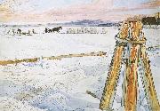 Carl Larsson Harverstion Ice Sweden oil painting artist